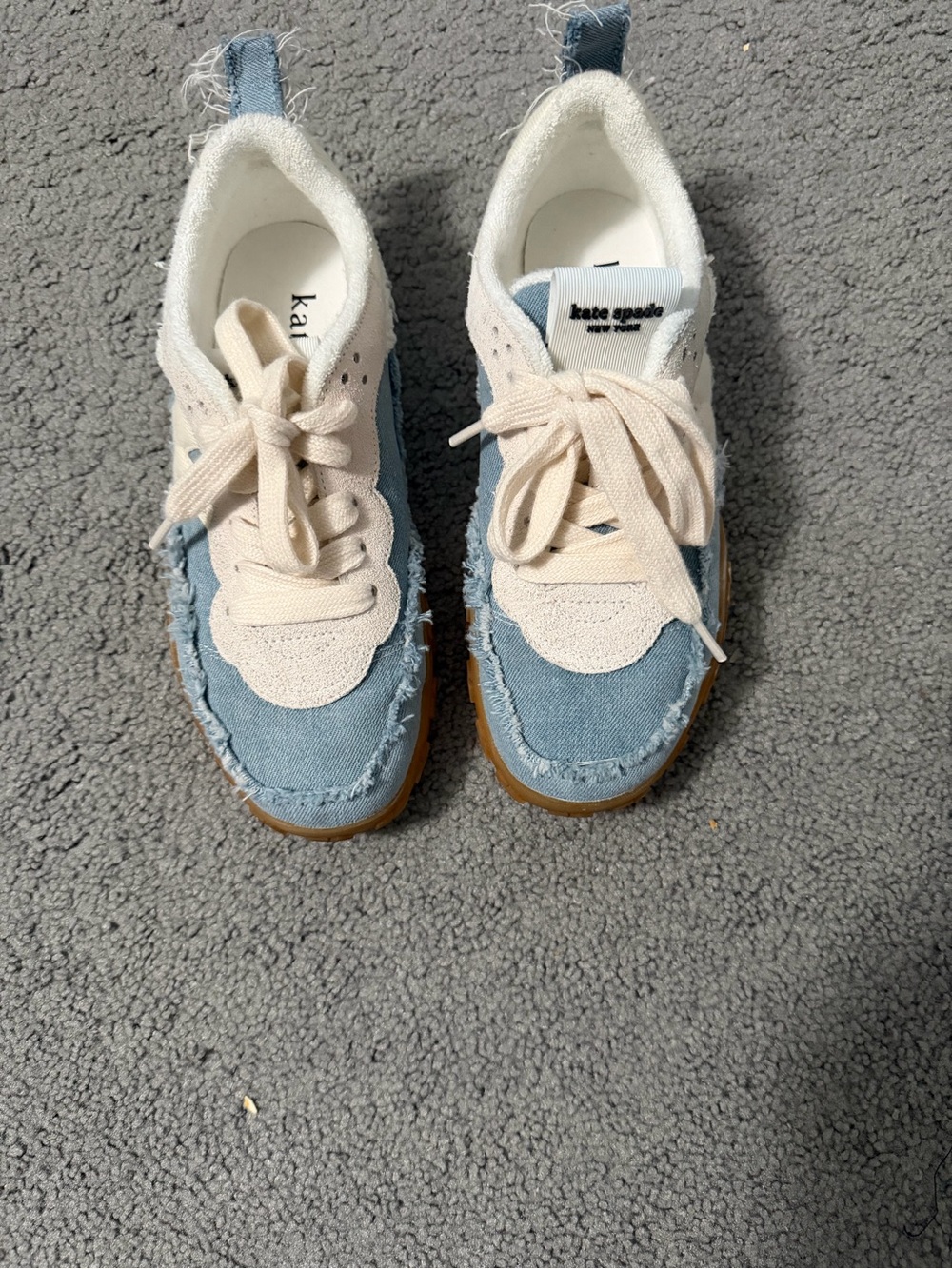 kate spade Blue and Cream Low-Top Sneakers